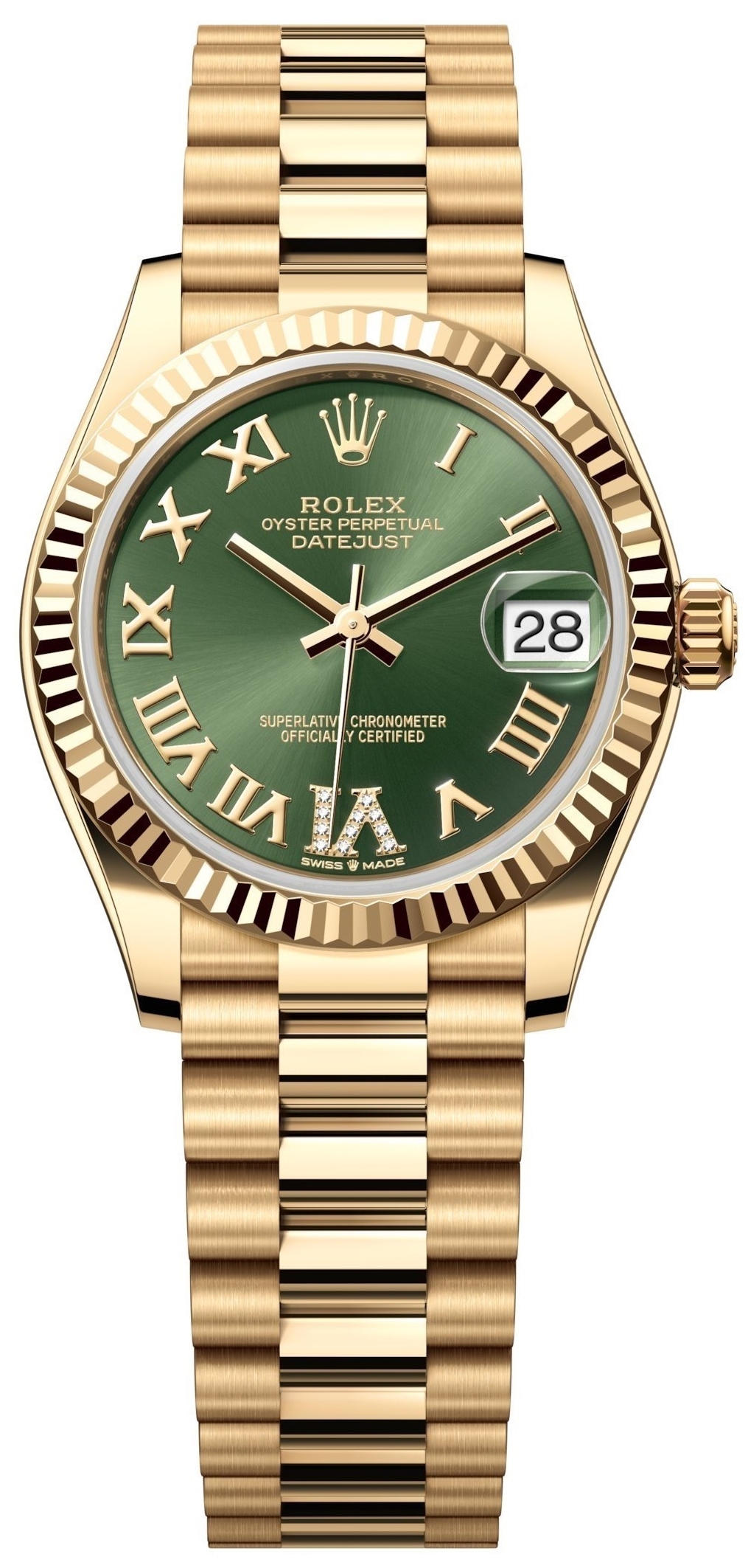 Rolex Naisten kello 278278-0030 Datejust 31 Vihreä/18K keltakultaa