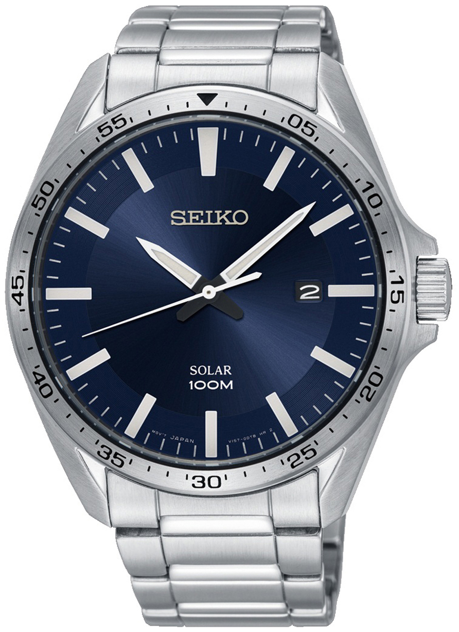 Seiko Solar Miesten kello SNE483P1 Sininen/Teräs Ø43 mm