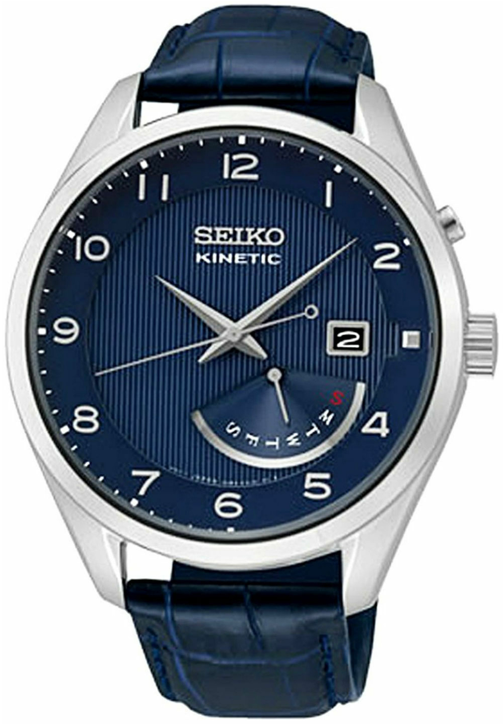 Seiko Kinetic Miesten kello SRN061P1 Sininen/Nahka Ø42 mm