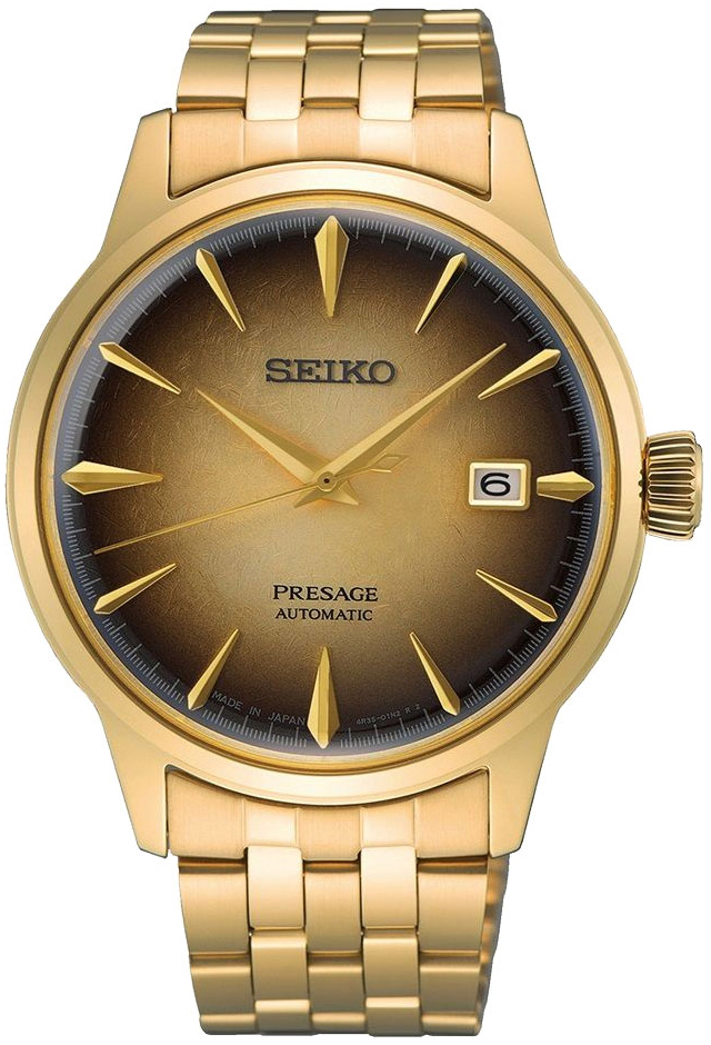 Seiko Miesten kello SRPK48J1 Presage Ruskea/Kullansävytetty teräs