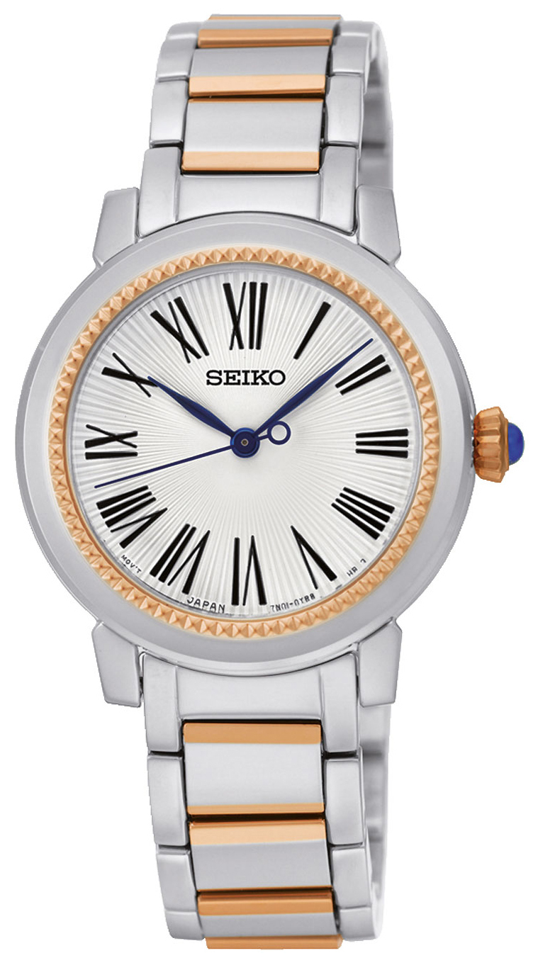 Seiko Dress Ladies Naisten kello SRZ448P1 Hopea/Punakultasävyinen