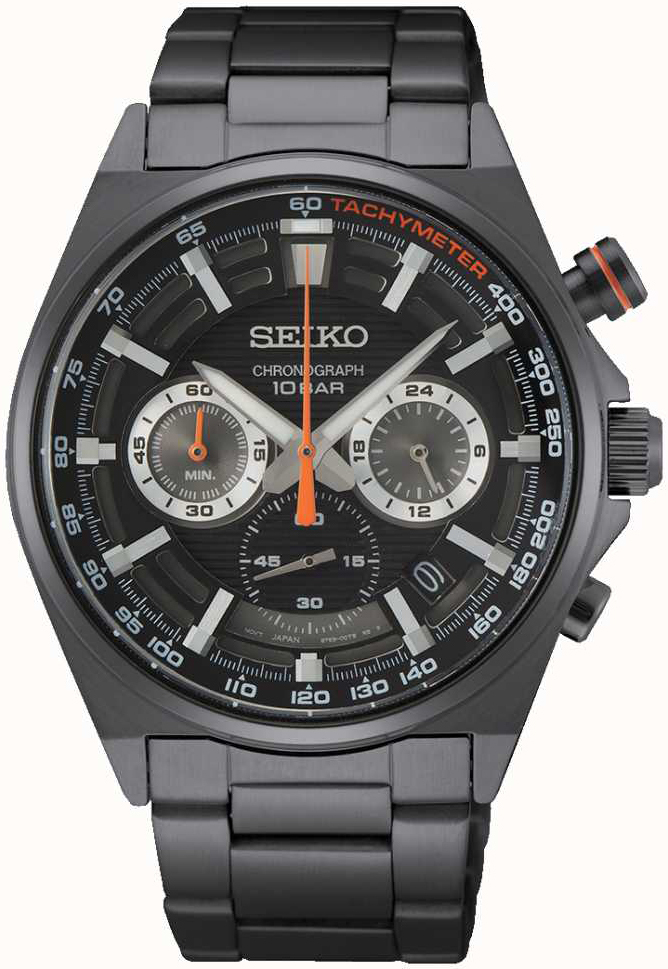 Seiko Miesten kello SSB399P1 Neo Sports Musta/Teräs Ø41 mm