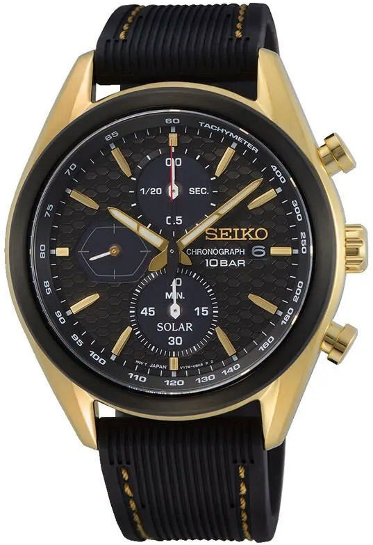 Seiko Miesten kello SSC804P1 Musta/Kumi Ø41 mm