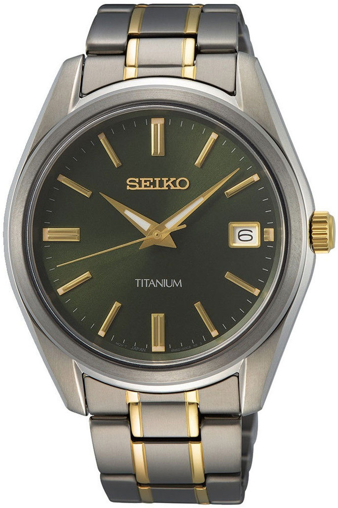 Seiko Miesten kello SUR377P1 Vihreä/Kullansävytetty teräs Ø40.2 mm