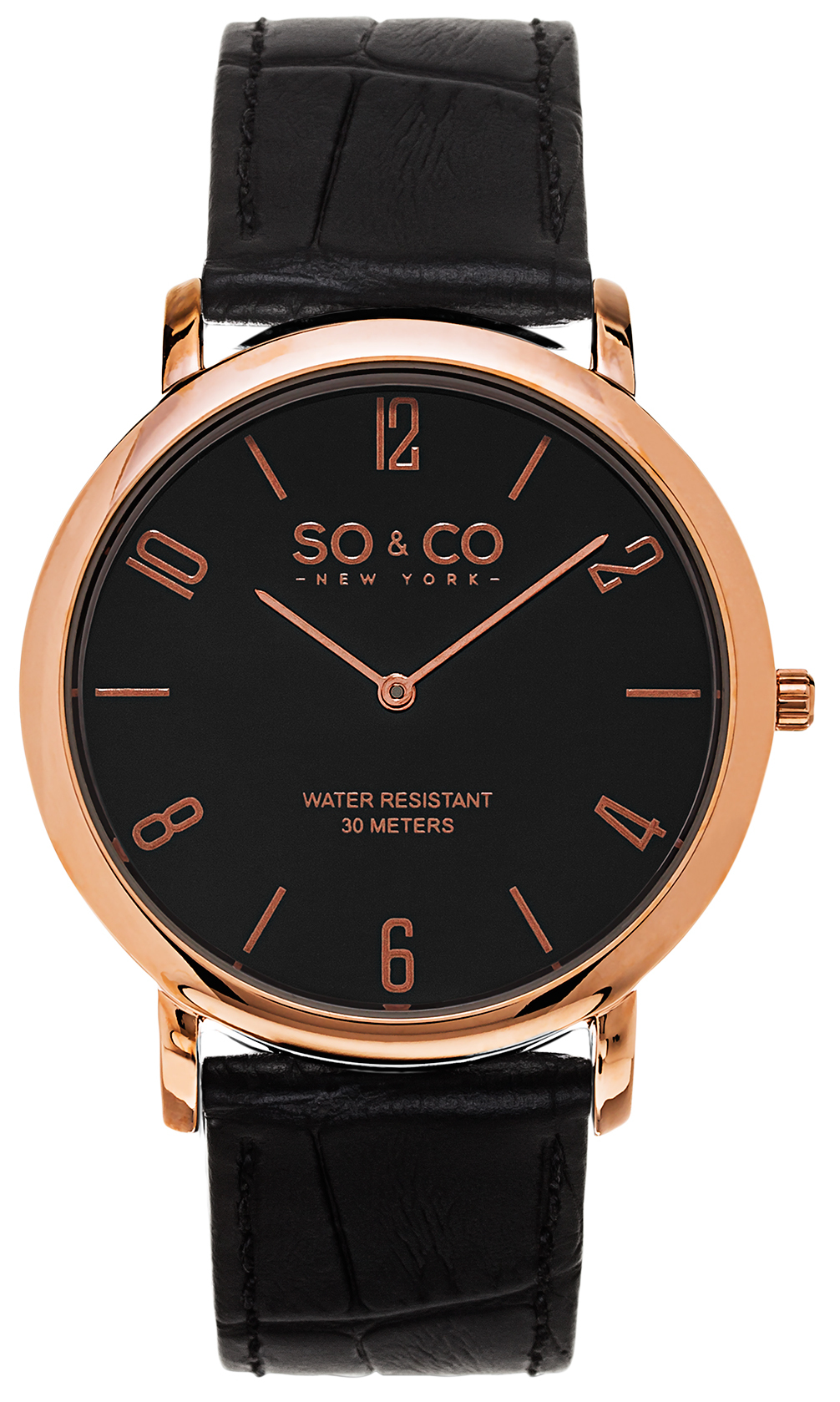 So & Co New York Madison Miesten kello 5043.4 Musta/Nahka Ø39 mm