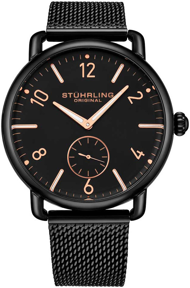 Stührling Original Jenson Miesten kello 3939.5 Musta/Teräs Ø42 mm