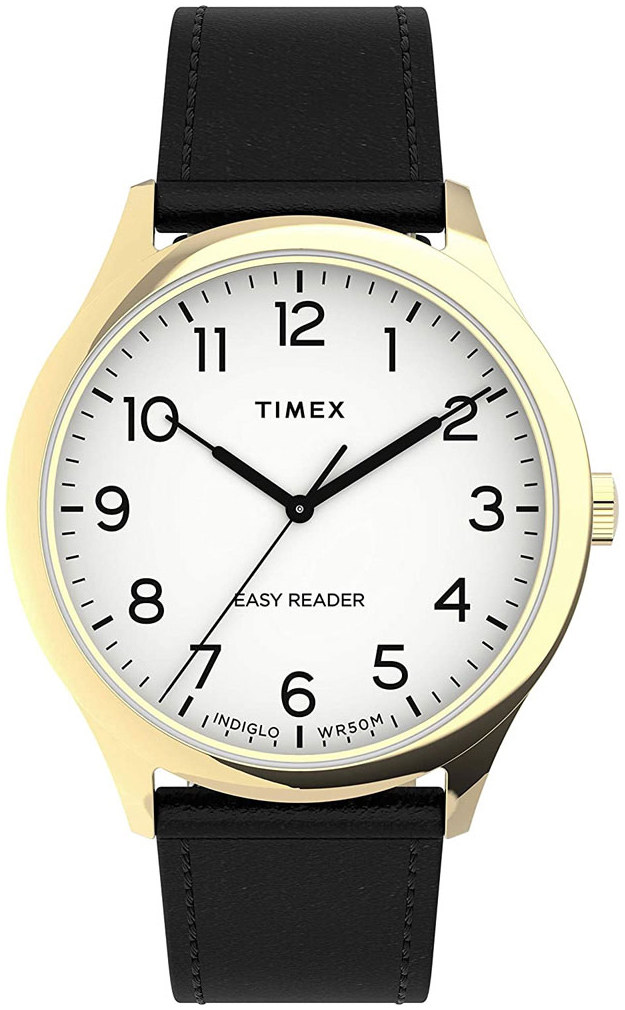 Timex Miesten kello TW2U22200 Easy Reader Valkoinen/Nahka Ø40 mm