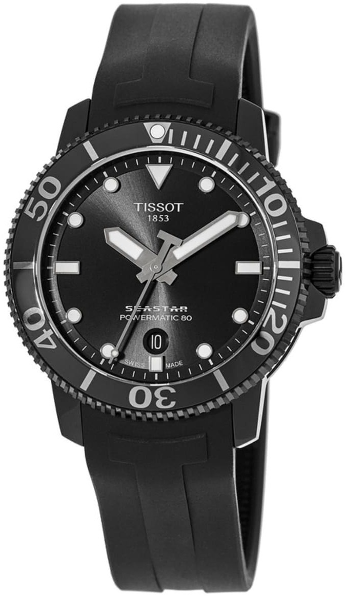 Tissot Miesten kello T120.407.37.051.00 Seastar 1000 Musta/Kumi Ø43