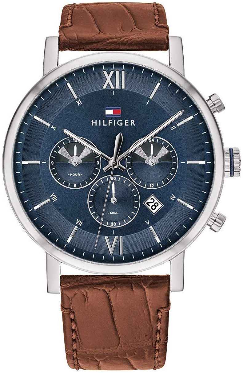 Tommy Hilfiger Miesten kello 1710393 Sininen/Nahka Ø44 mm