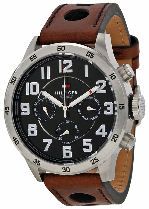 Tommy Hilfiger Miesten kello 1791049 Musta/Nahka Ø46 mm