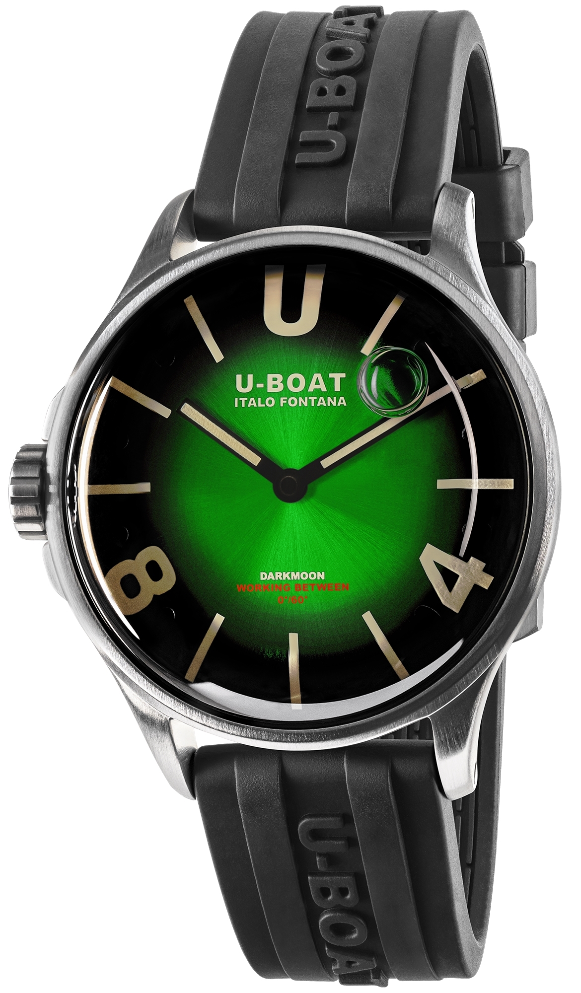 U-Boat Miesten kello 9502/A Darkmoon Vihreä/Kumi Ø40 mm