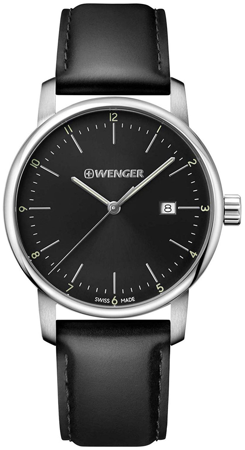 Wenger Urban Classic Miesten kello 01.1741.110 Musta/Nahka Ø42 mm