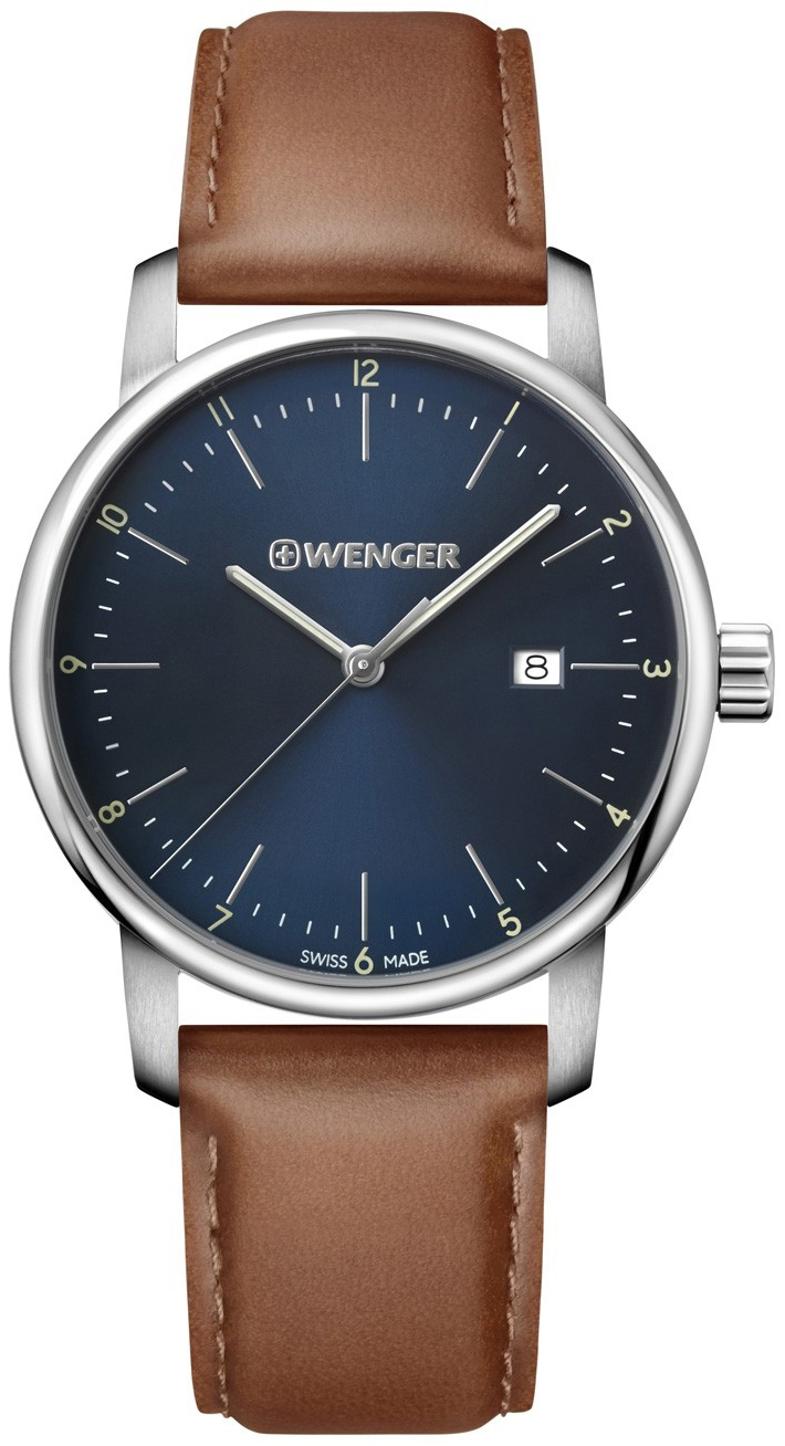 Wenger Miesten kello 01.1741.111 Sininen/Nahka Ø42 mm