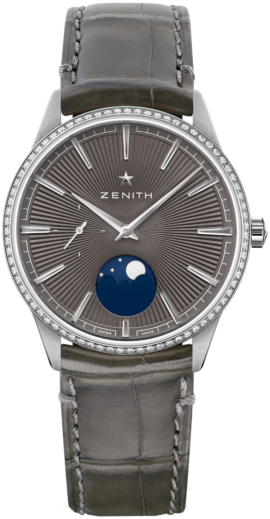 Zenith Naisten kello 16.3200.692-03.C833 Elite Moonphase Harmaa/Kumi